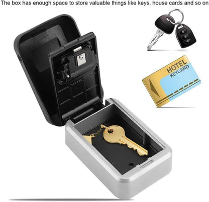 Outdoor Rustproof/Waterproof Wall-Mounted Key Safe Box - 4-Digit Combination Lock Key Holder with Waterproof Case
